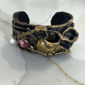 Carvalhu Rio estate vintage brass cuff bracelet artisan brazil